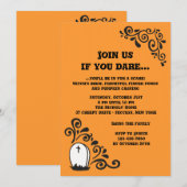 Invitation de Halloween de pierre tombale (Devant / Derrière)