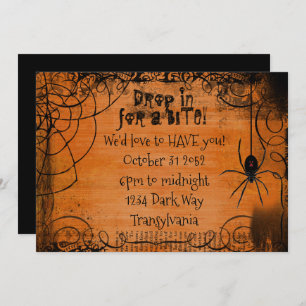 Invitation de Halloween de toile d'araignée