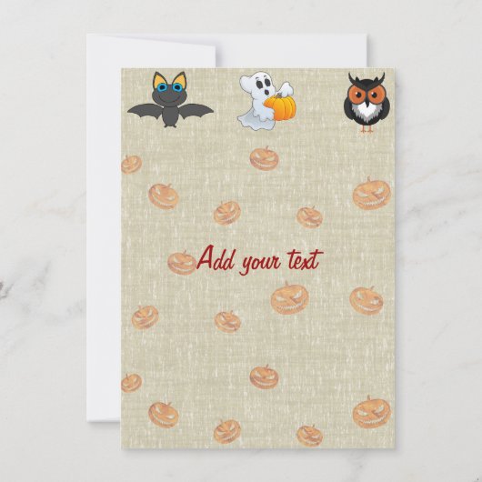 INVITATION DE HALLOWEEN D'ENFANTS (Dos)