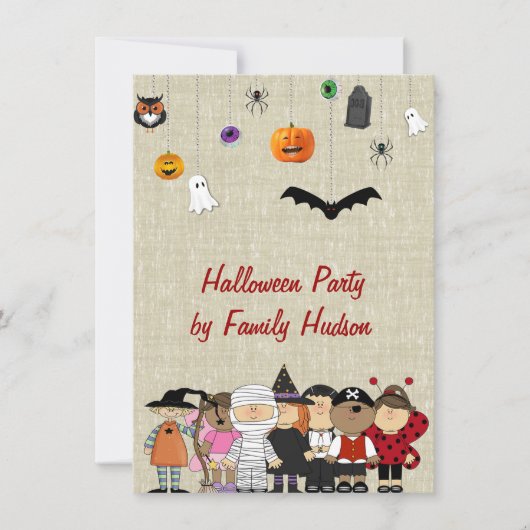 INVITATION DE HALLOWEEN D'ENFANTS (Devant)