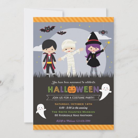 Invitation de Halloween/invitation partie de (Devant)