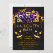 Invitation de Halloween Party Dracula (Devant)