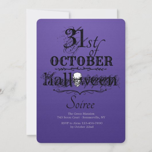 Invitation de Halloween Soiree (Devant)