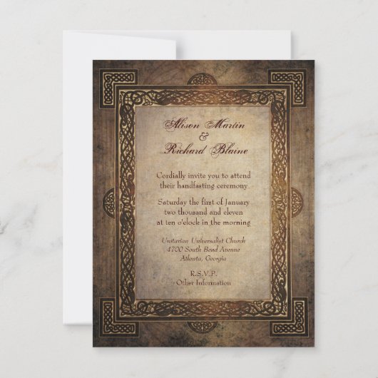 Invitation de Handfasting (Dos)