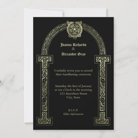 Invitation de Handfasting (Dos)