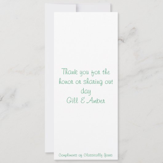 Invitation de Handfasting (Dos)