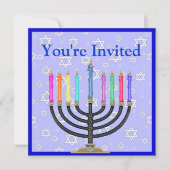 Invitation de Hanoukka Menorah (Devant)