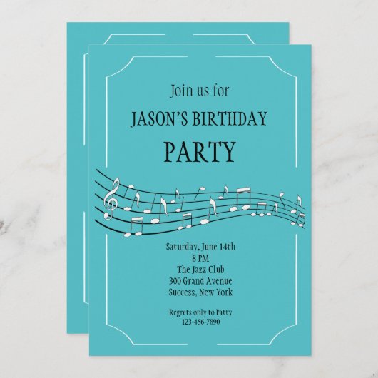 Invitation de Happy Notes (Devant / Derrière)