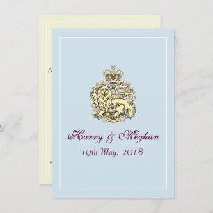 Invitation de Harry Meghan Royal Mariage Posh (ble