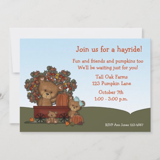 Invitation de Hayride d'ours (Devant)