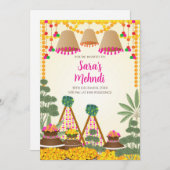 Invitation de henné numérique et invitation Haldi  (Devant / Derrière)