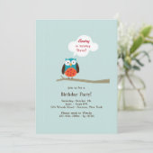 Invitation de hibou appliqué (Debout devant)