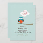 Invitation de hibou appliqué (Devant / Derrière)