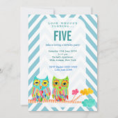 Invitation de hiboux d'arc-en-ciel de Chevron de (Devant)