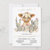 Invitation de Highland Cow Baby shower Cactus (Devant)