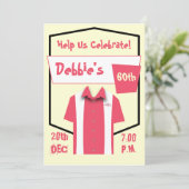 Invitation de Hipster Retro Pink Bowling Rockabill (Debout devant)