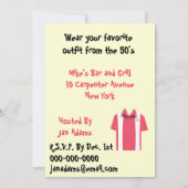 Invitation de Hipster Retro Pink Bowling Rockabill (Dos)