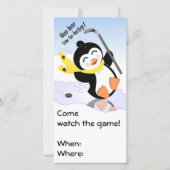 Invitation de hockey Penguin (Devant)