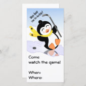 Invitation de hockey Penguin (Devant / Derrière)