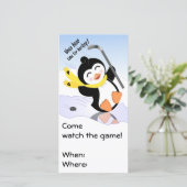 Invitation de hockey Penguin (Debout devant)
