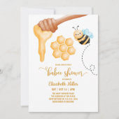 Invitation de HoneyComb et de Baby shower d'abeill (Devant)