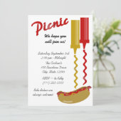 Invitation de Hot Dog et Condiments (Debout devant)