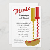 Invitation de Hot Dog et Condiments (Devant / Derrière)