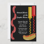 Invitation de Hot Dog et Condiments (Devant)