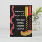 Invitation de Hot Dog et Condiments (Debout devant)