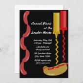 Invitation de Hot Dog et Condiments (Devant / Derrière)