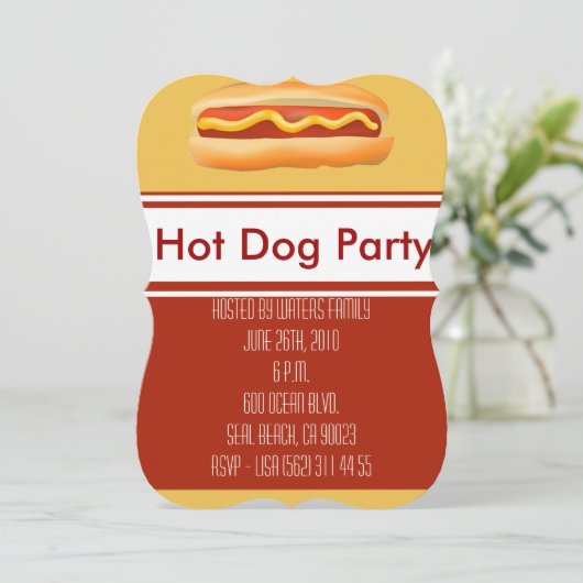 Invitation de Hot Dog Party (Debout devant)