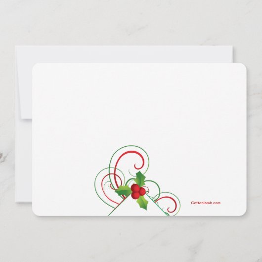 Invitation de houx de vacances (Dos)