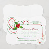 Invitation de houx de vacances (Devant / Derrière)