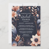 Invitation De Hydrangea Métallo Pure Marine Fête des mariées (Devant)