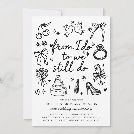 Invitation De I Do à We Do Toujours Do Mariage Anniversaire P (Devant)