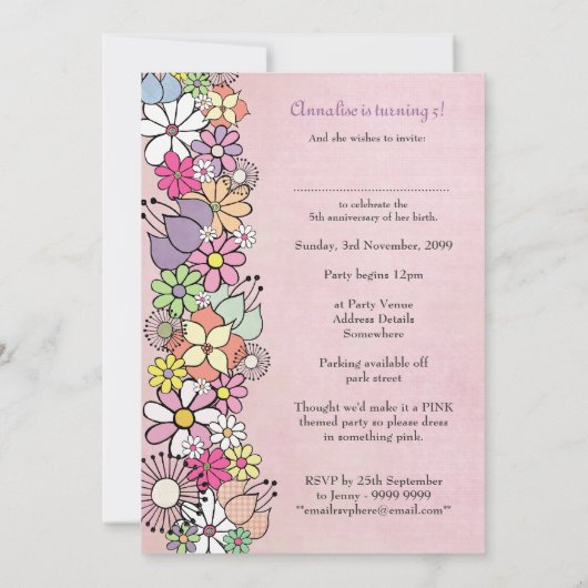 Invitation de Invitations sur mesure pour les fill (Dos)