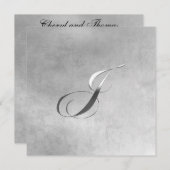 Invitation de J Elegant Monogramme (Devant / Derrière)