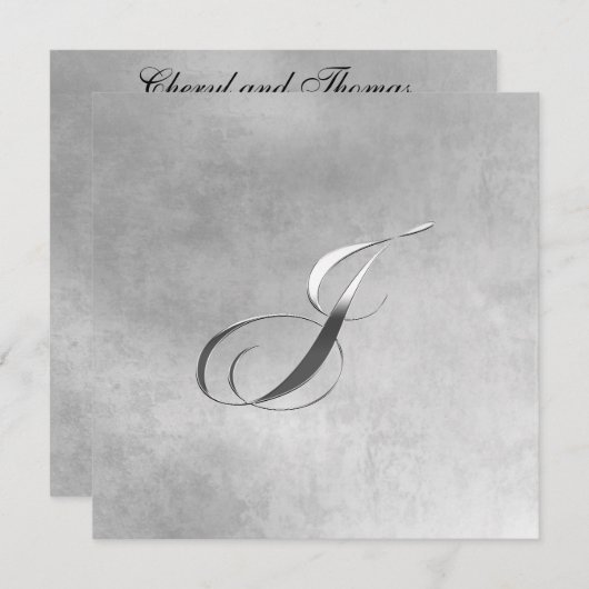 Invitation de J Elegant Monogramme (Devant / Derrière)