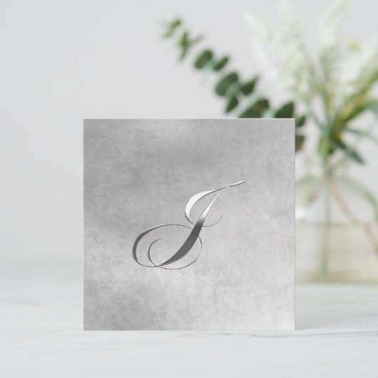 Invitation de J Elegant Monogramme (Debout devant)
