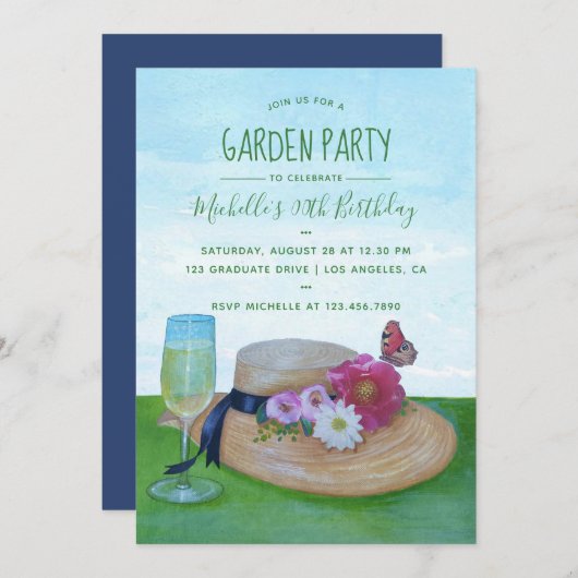 Invitation de Jardin Anniversaire (Devant / Derrière)