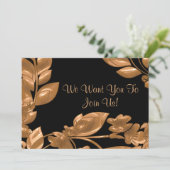 Invitation de jardin noir et cuivre (Debout devant)