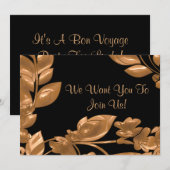 Invitation de jardin noir et cuivre (Devant / Derrière)