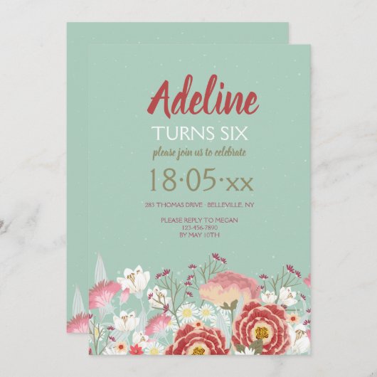 Invitation de Jardin Printanier (Devant / Derrière)