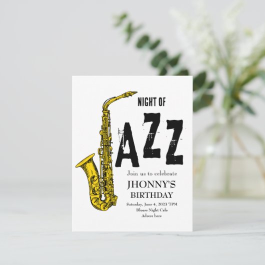 Invitation de jazz saxophone (Debout devant)