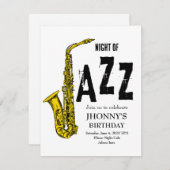 Invitation de jazz saxophone (Devant / Derrière)