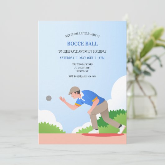 Invitation de jeu de boules (Debout devant)