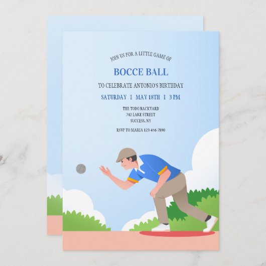 Invitation de jeu de boules (Devant / Derrière)
