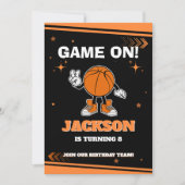 Invitation de jeu de fête d'anniversaire de basket (Devant)
