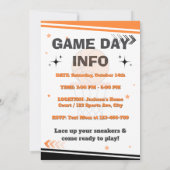 Invitation de jeu de fête d'anniversaire de basket (Dos)