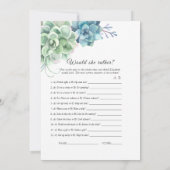 Invitation de jeu de Fête des mariées réussie (Dos)